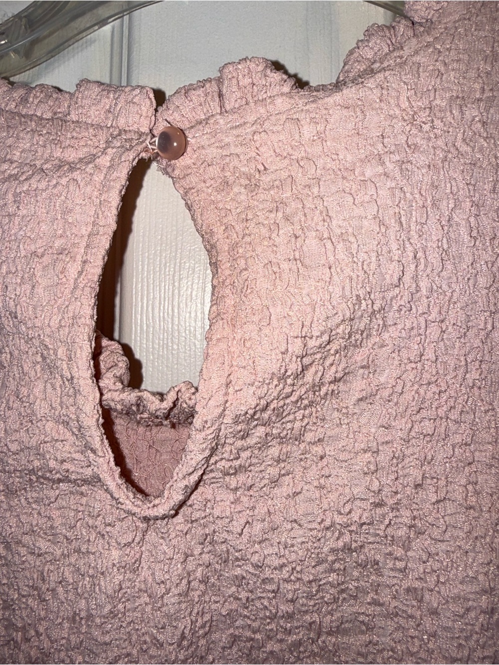 Textured Ruffle-Sleeve Peplum Top - Picture 3 of 3